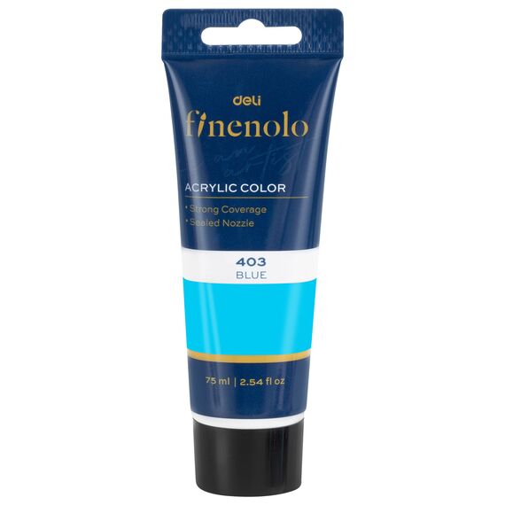 Culoare acrilica, 75 ml, DELI Finenolo, ALEGE CULOAREA: Albastru - Papet