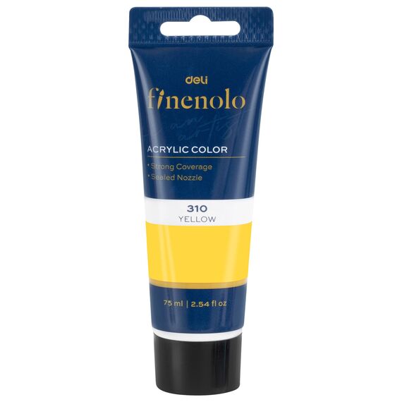 Culoare acrilica, 75 ml, DELI Finenolo, ALEGE CULOAREA: Galben - Papet