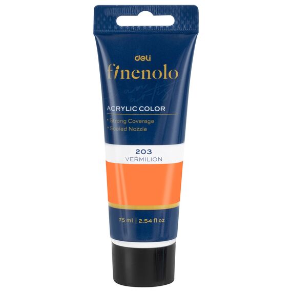 Culoare acrilica, 75 ml, DELI Finenolo, ALEGE CULOAREA: Vermilion - Papet