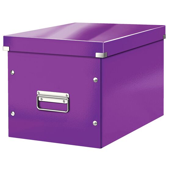 Cutie depozitare mare 360 x 310 x 320 mm, forma CUB cu manere si capac, LEITZ Click&Store, ALEGE CULOAREA: Mov - 2Papet
