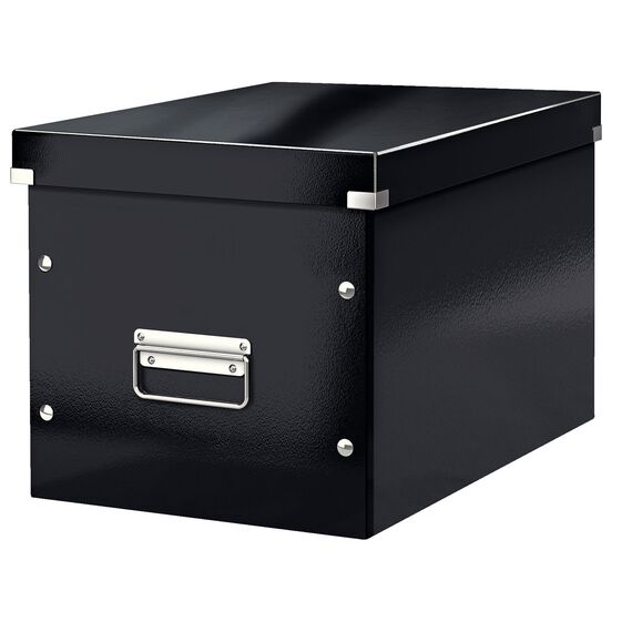 Cutie depozitare mare 360 x 310 x 320 mm, forma CUB cu manere si capac, LEITZ Click&Store, ALEGE CULOAREA: Negru - 2Papet