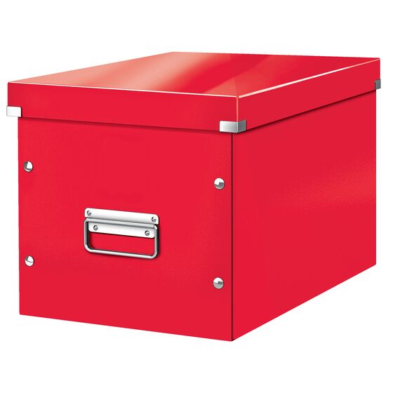 Cutie depozitare mare 360 x 310 x 320 mm, forma CUB cu manere si capac, LEITZ Click&Store, ALEGE CULOAREA: Rosu - 2Papet