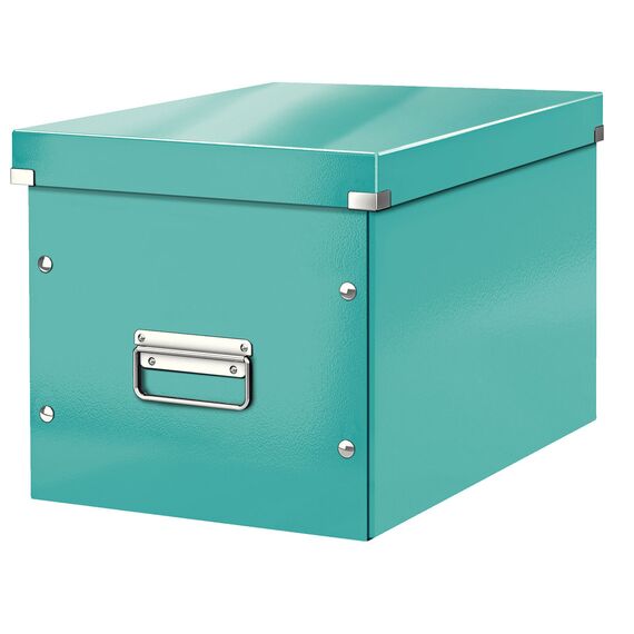 Cutie depozitare mare 360 x 310 x 320 mm, forma CUB cu manere si capac, LEITZ Click&Store, ALEGE CULOAREA: Turcoaz - 2Papet