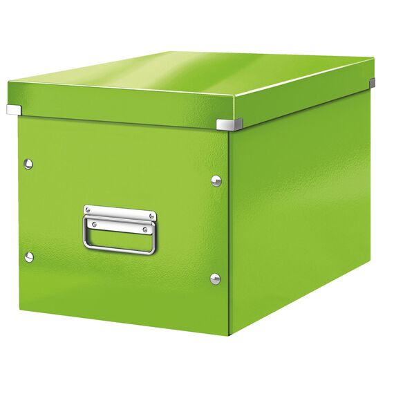 Cutie depozitare mare 360 x 310 x 320 mm, forma CUB cu manere si capac, LEITZ Click&Store, ALEGE CULOAREA: Verde - 2Papet