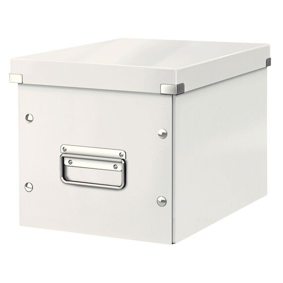 Cutie depozitare medie 260 x 260 x 240 mm, forma CUB cu manere si capac, LEITZ Click&Store, ALEGE CULOAREA: Alb - 2Papet