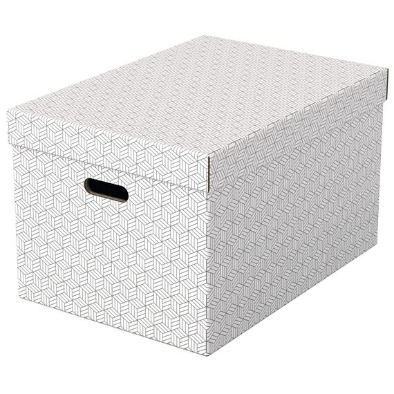 Set 3 cutii depozitare 510 x 350x 300 mm cu capac, ESSELTE Recycle Alb - Papet