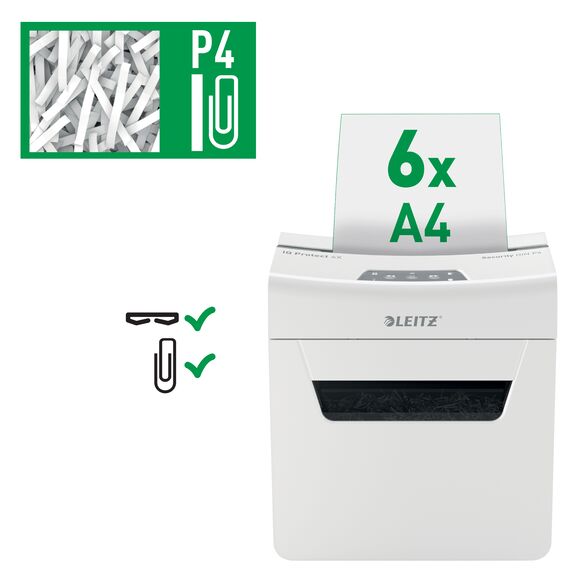 Distrugator documente 6 coli, Cross-Cut, LEITZ P4 Doc IQ Protect 6X - 4Papet