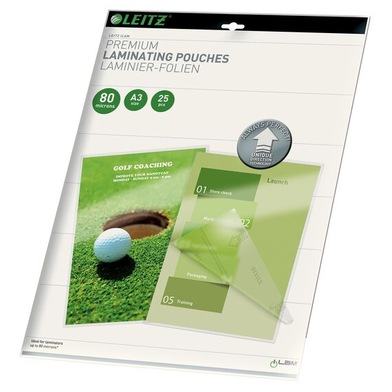 Folie laminare A3, 80 microni, 25 buc/top, LEITZ UDT - Papet