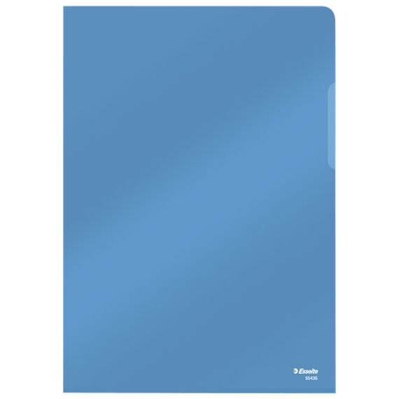 Mapa plastic cristal A4, deschidere in L, 150 microni, 25 buc/set, ESSELTE, ALEGE CULOAREA: Albastru - 2Papet