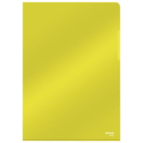 Mapa plastic cristal A4, deschidere in L, 150 microni, 25 buc/set, ESSELTE, ALEGE CULOAREA: Galben - 2Papet