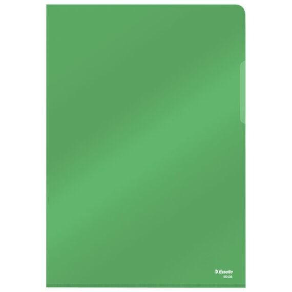Mapa plastic cristal A4, deschidere in L, 150 microni, 25 buc/set, ESSELTE, ALEGE CULOAREA: Verde - 2Papet