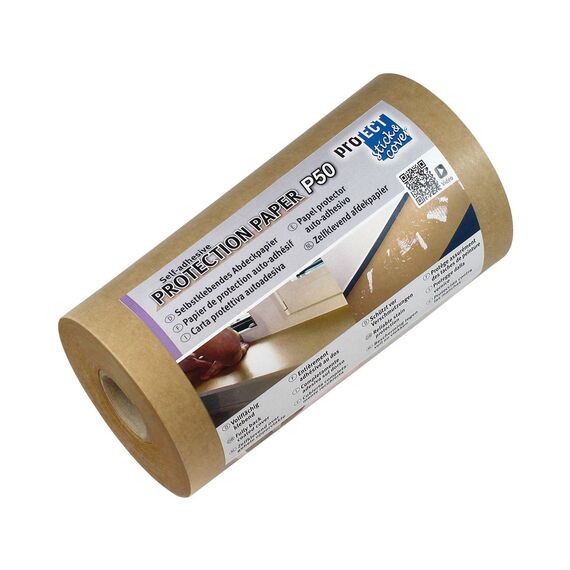 Rola autoadeziva pentru protectie suprafete, 50g/mp, 15 cm x 50 m, kraft, INFO NOTES - Papet
