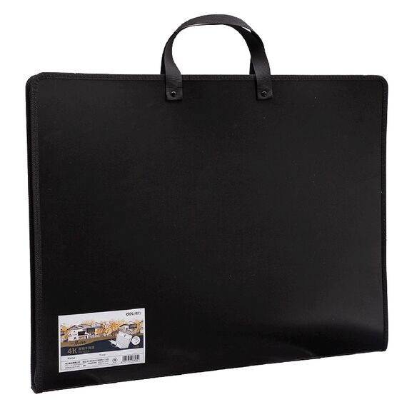 Servieta PP portofoliu pictura, 590 x 460 x 35 mm, neagra, DELI - Papet