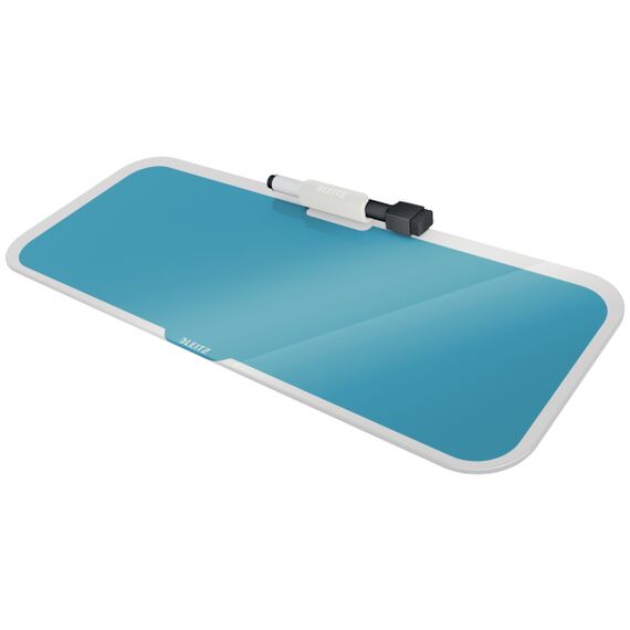 Tabla de sticla cu picioruse pentru birou, LEITZ Cosy, ALEGE CULOAREA: Albastru - 2Papet