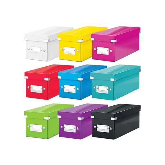 Cutie depozitare CD-uri, 352 x 143 x 136 mm, LEITZ WOW Click&Store, ALEGE CULOAREA: Alb - Papet