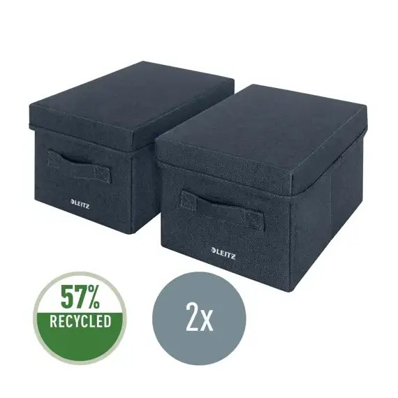 Cutie depozitare textila mica 285 x 190 x 160 mm, 2 buc/set, LEITZ Gri Carbune - 2Papet