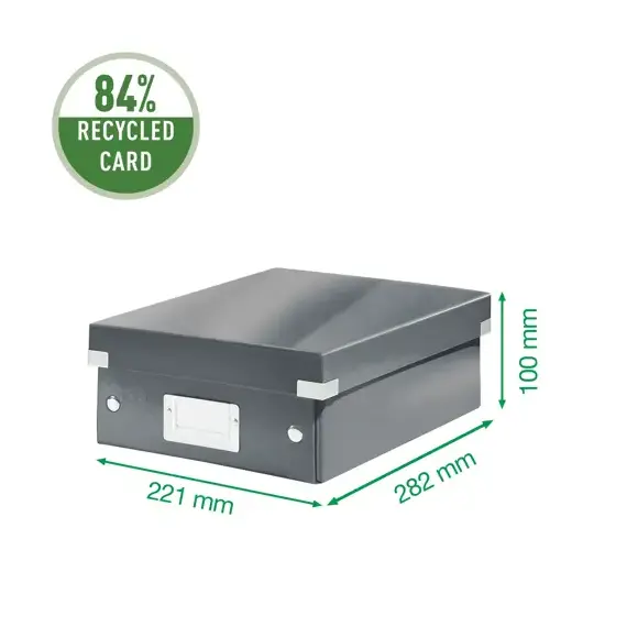 Cutie organizer mica, 282 x 221 x 100 mm, compartimentata cu eticheta, LEITZ Click&Store, ALEGE CULOAREA: Alb - 3Papet