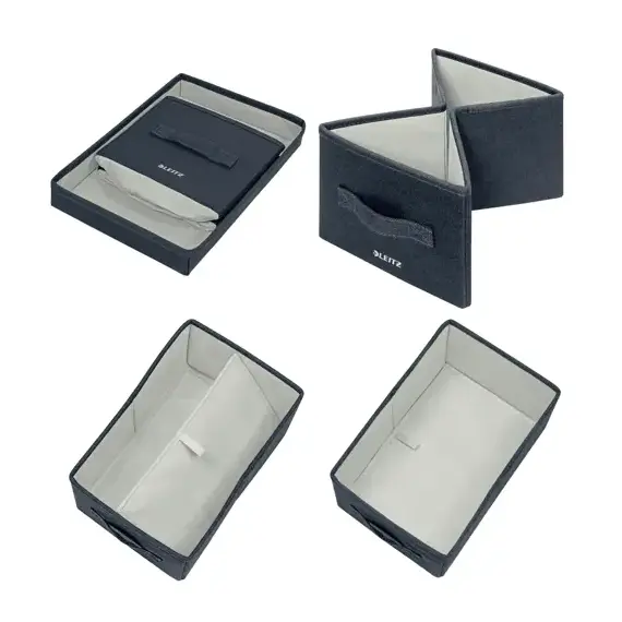 Cutie depozitare textila mica 285 x 190 x 160 mm, 2 buc/set, LEITZ Gri Carbune - 3Papet