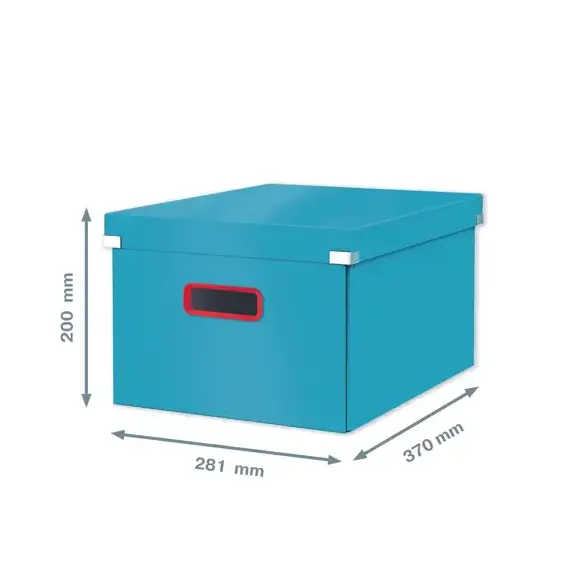 Cutie depozitare cu capac si manere 370 x 281 x 200 mm, pliabila, LEITZ Cosy, ALEGE CULOAREA: Albastru - 3Papet