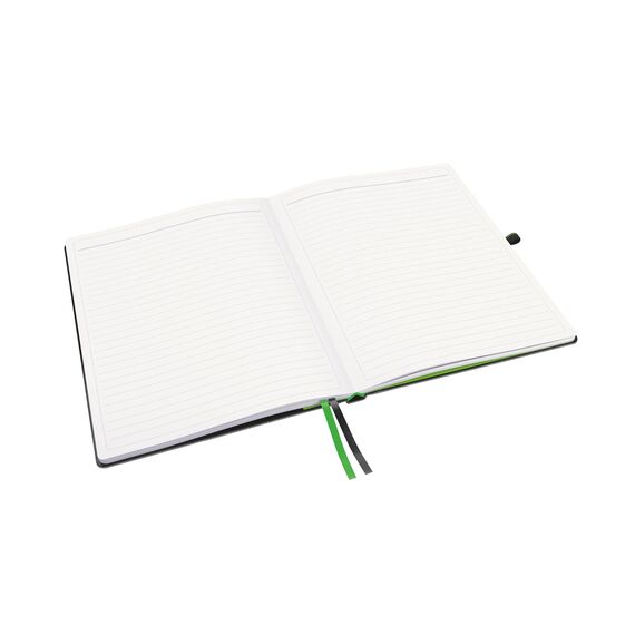 Caiet A5 dictando, coperta fina si elastic, 80 file, 100 gm/mp, LEITZ iPAD Negru - 2Papet