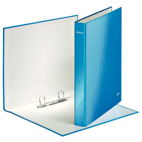 Caiet mecanic A4 cu 2 inele, 25 mm, LEITZ WOW Metalizat, ALEGE CULOAREA: Albastru - 2Papet