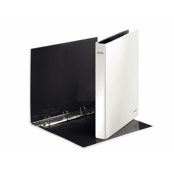 Caiet mecanic A4 cu 4 inele, 25 mm, LEITZ WOW Metalizat, ALEGE CULOAREA: Alb - 2Papet