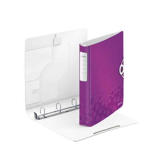 Caiet mecanic A4 cu 4 inele, 30 mm, LEITZ WOW Softclick, ALEGE CULOAREA: Mov - 2Papet