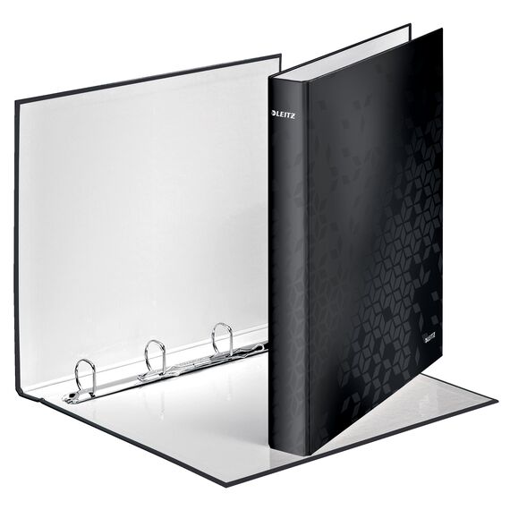 Caiet mecanic A4 cu 4 inele, 25 mm, LEITZ WOW Metalizat, ALEGE CULOAREA: Negru - 2Papet