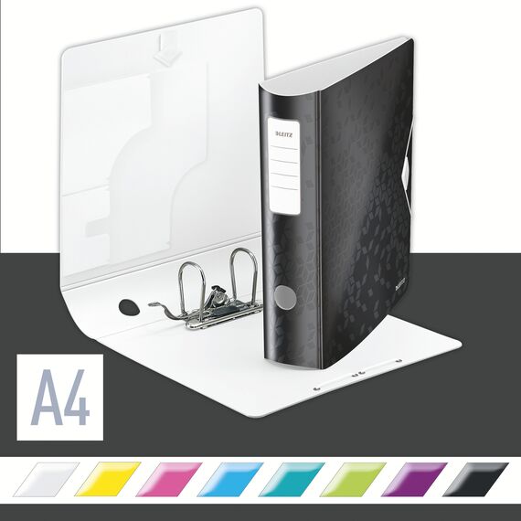 Biblioraft plastifiat 8.2cm, deschidere 180 grade, LEITZ WOW Active, ALEGE CULOAREA: Negru - 3Papet