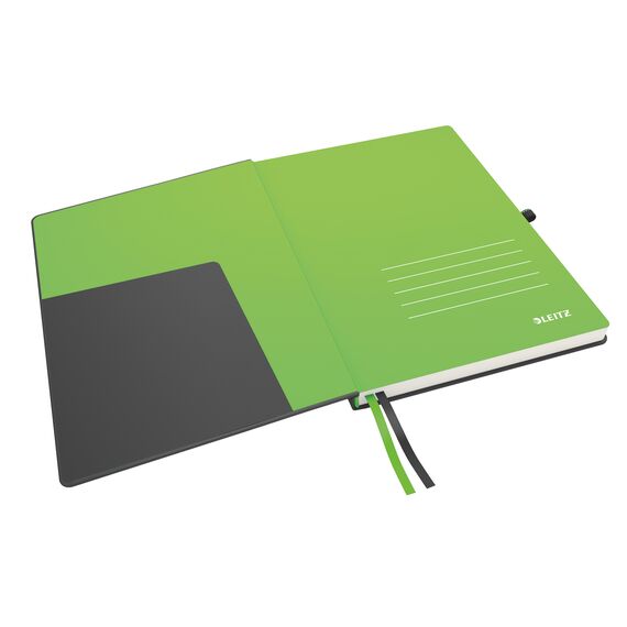 Caiet A6, coperta fina si elastic, 80 file, 100 gm/mp, LEITZ Complete Negru, ALEGE LINIATURA: Matematica - 5Papet