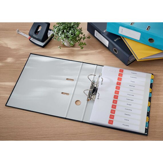 Biblioraft plastifiat 8cm, deschidere 180 grade, LEITZ Cosy, ALEGE CULOAREA: Gri antracit - 5Papet