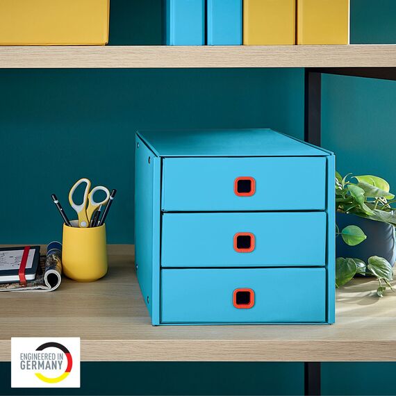 Suport documente birou 3 sertare, LEITZ Cosy Click&Store, ALEGE CULOAREA: Albastru - 3Papet