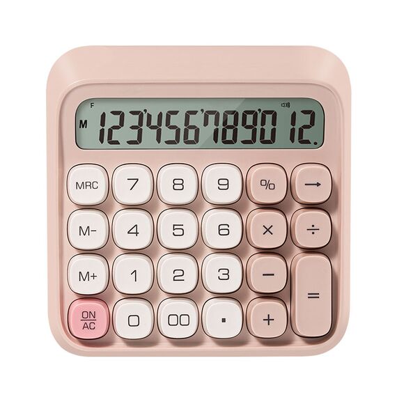 Calculator de birou cu 12 digits, DELI Retro M36, ALEGE CULOAREA: Roz - 2Papet
