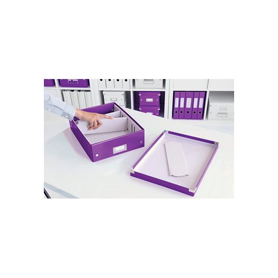 Cutie organizer medie, 370 x 281 x 100 mm, compartimentata cu eticheta, LEITZ Click&Store, ALEGE CULOAREA: Alb - 5Papet
