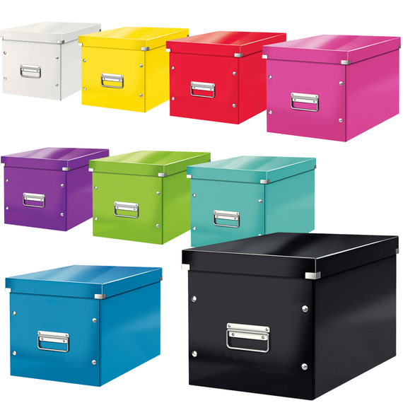 Cutie depozitare mare 360 x 310 x 320 mm, forma CUB cu manere si capac, LEITZ Click&Store, ALEGE CULOAREA: Mov - Papet