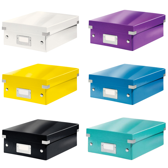 Cutie organizer mica, 282 x 221 x 100 mm, compartimentata cu eticheta, LEITZ Click&Store, ALEGE CULOAREA: Alb - Papet