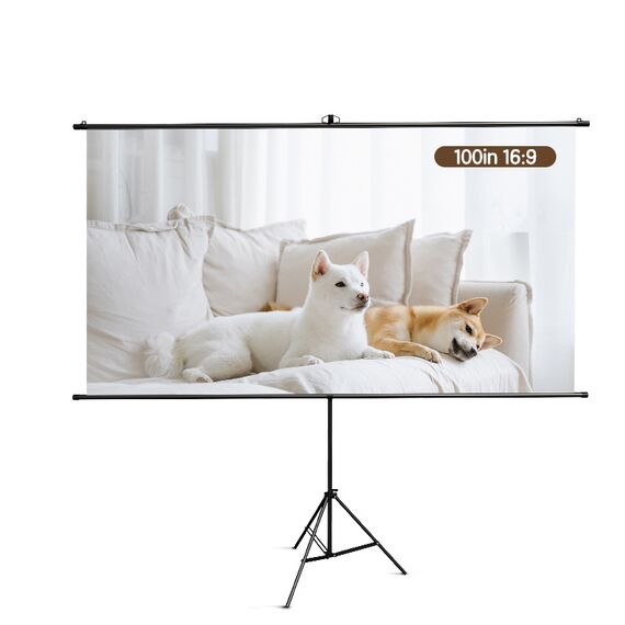 Ecran de proiectie cu trepied, 220x124.5 cm, DELI - Papet