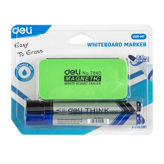 Kit whiteboard, burete si 2 markere, DELI - Papet