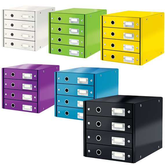 Suport documente birou 4 sertare, LEITZ Click&Store, ALEGE CULOAREA: Alb - Papet