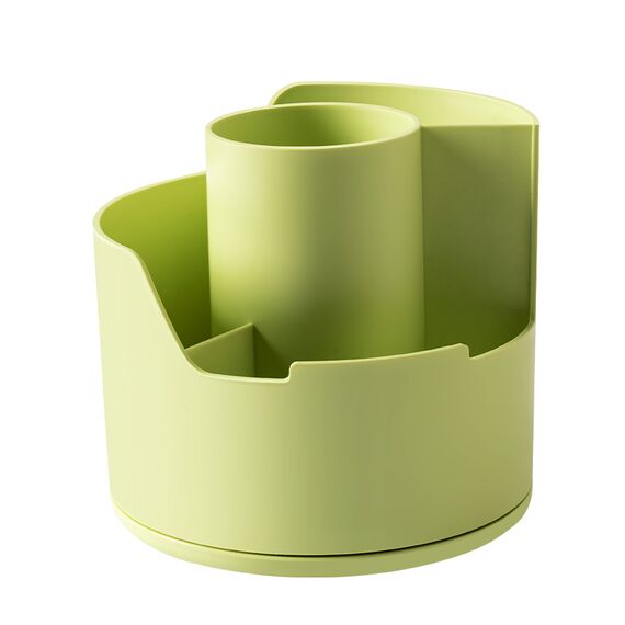 Suport rotativ instrumente de scris, 4 compartimente, Verde, DELI Longreen Recycle - Papet
