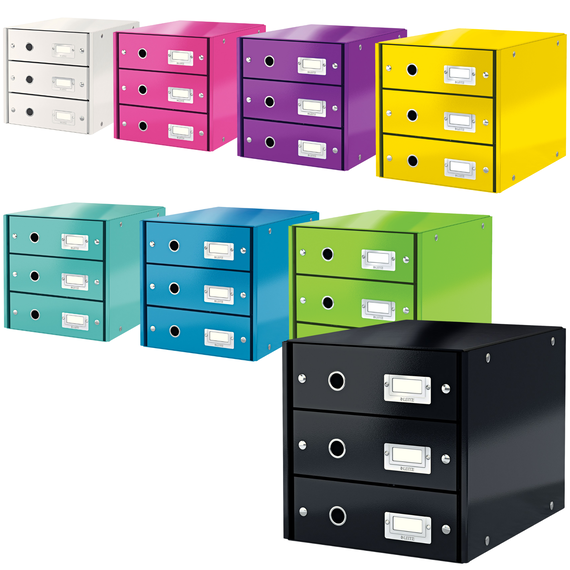 Suport documente birou 3 sertare, LEITZ Click&Store, ALEGE CULOAREA: Alb - Papet