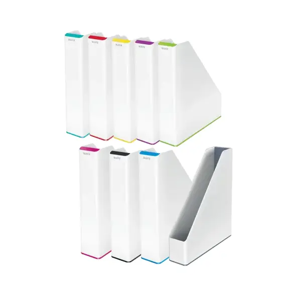 Suport vertical A4 din plastic, doua culori, LEITZ WOW, ALEGE CULOAREA: Albastru - Papet