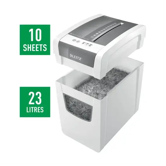 Distrugator documente 10 coli, Cross-Cut, LEITZ P4 Doc IQ SLIM Home Office - 6Papet
