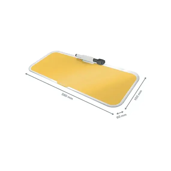 Tabla de sticla cu picioruse pentru birou, LEITZ Cosy, ALEGE CULOAREA: Galben - 3Papet