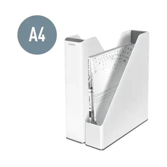 Suport vertical A4 din plastic, doua culori, LEITZ WOW, ALEGE CULOAREA: Turcoaz - 3Papet