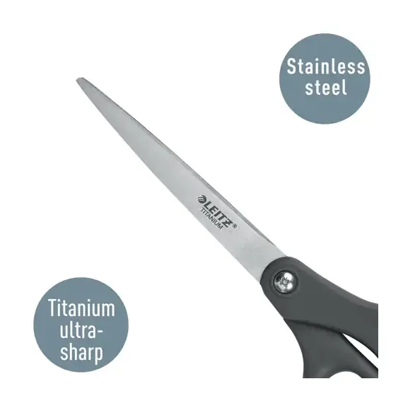 Foarfeca ergonomica 20.5 cm, gri, LEITZ Titanium - 4Papet