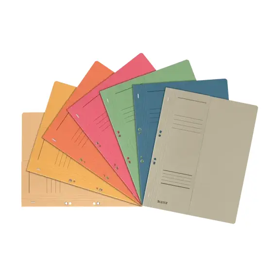 Dosar carton colorat cu capse, coperta 1/2, LEITZ, ALEGE CULOAREA: Rosu - Papet