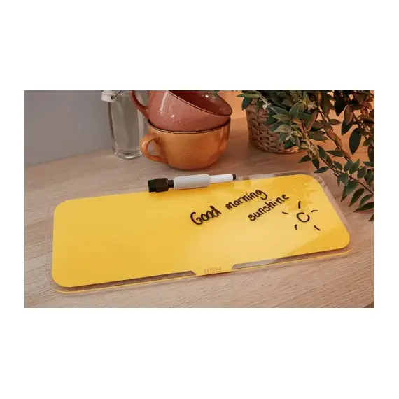 Tabla de sticla cu picioruse pentru birou, LEITZ Cosy, ALEGE CULOAREA: Galben - 6Papet