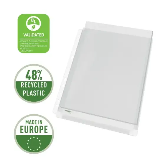 File protectie cu burduf 170 microni, 10 buc/set, A4, LEITZ Jumbo - 2Papet
