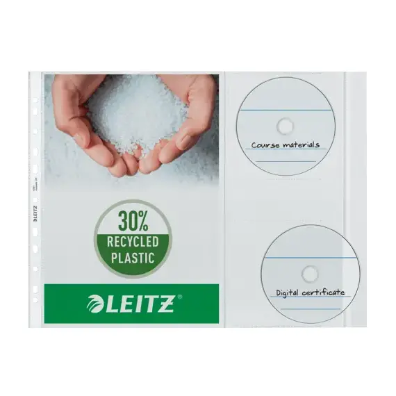 File protectie pentru CD-uri, 130 microni, 5 buc/set, A4, LEITZ - 2Papet